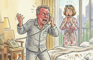 A hotel guest calls the front desk